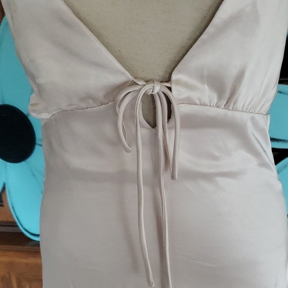 Princess Polly Cream Halter Tie Front Mini Dress - Picture 7 of 15